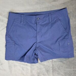 Eddie Bauer Womens 16 Navy Cargo Shorts Stretch Hiking Outdoor Utility